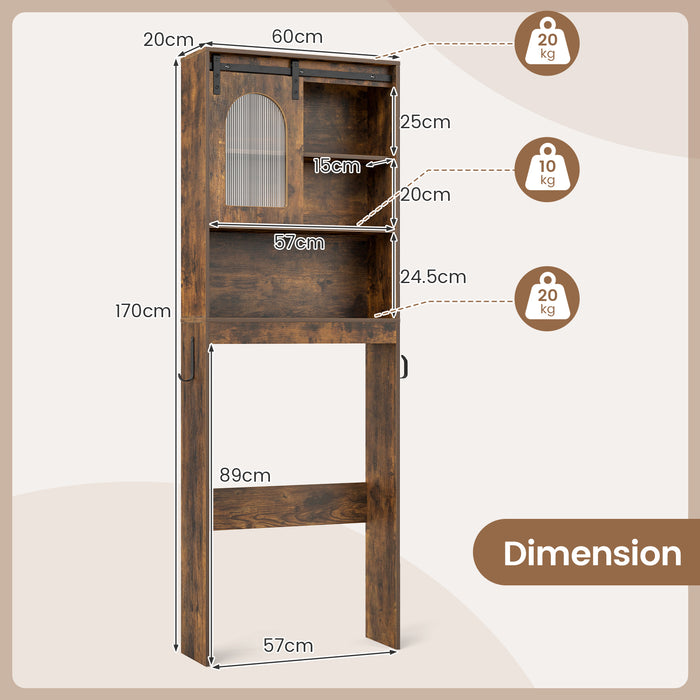 Over the Toilet Storage Cabinet with Toilet Paper Holder-