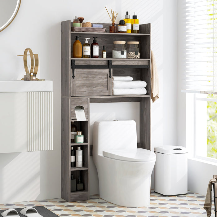 Over The Toilet Storage Cabinet Farmhouse Bathroom Organizer Toilet Rack-