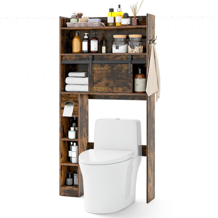 Over The Toilet Storage Cabinet Farmhouse Bathroom Organizer Toilet Rack-