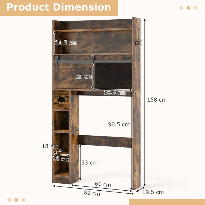 Over The Toilet Storage Cabinet Farmhouse Bathroom Organizer Toilet Rack-