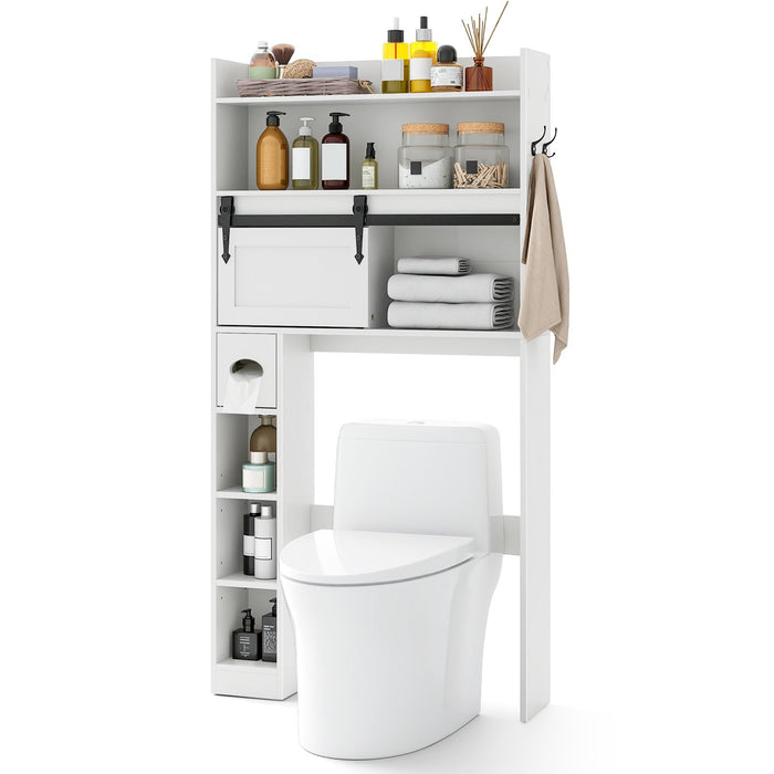 Over The Toilet Storage Cabinet Farmhouse Bathroom Organizer Toilet Rack-