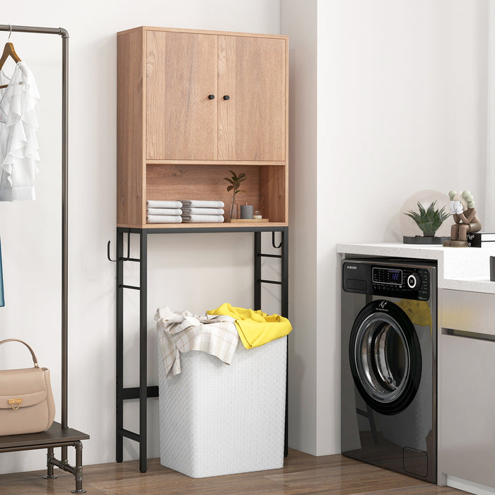 Over The Toilet Storage Cabinet with 2 Doors and Adjustable Shelf-White