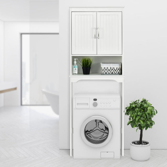 Over the Toilet Bathroom Storage Cabinet with 2 Doors and Adjustable Shelf