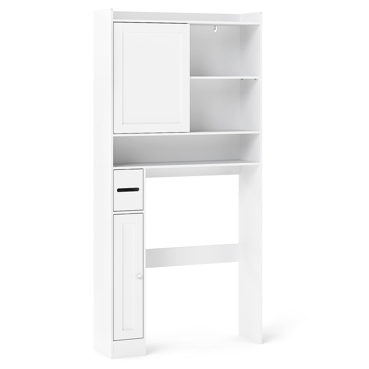 Over-the-Toilet Storage Cabinet Standing Toilet Rack with Sliding Door-