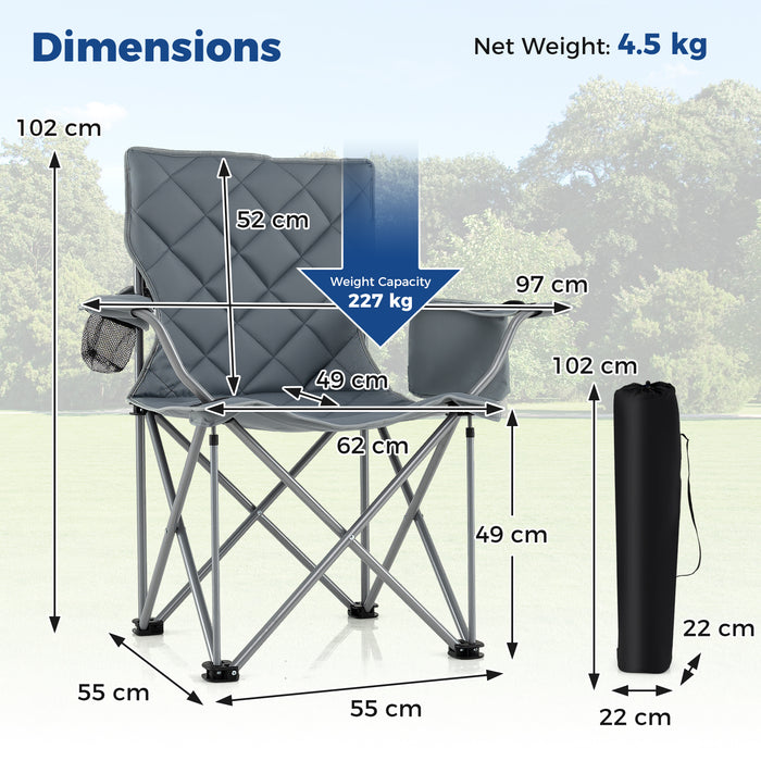 Oversized Camping Chair Heavy Duty Outdoor Folding Chair-