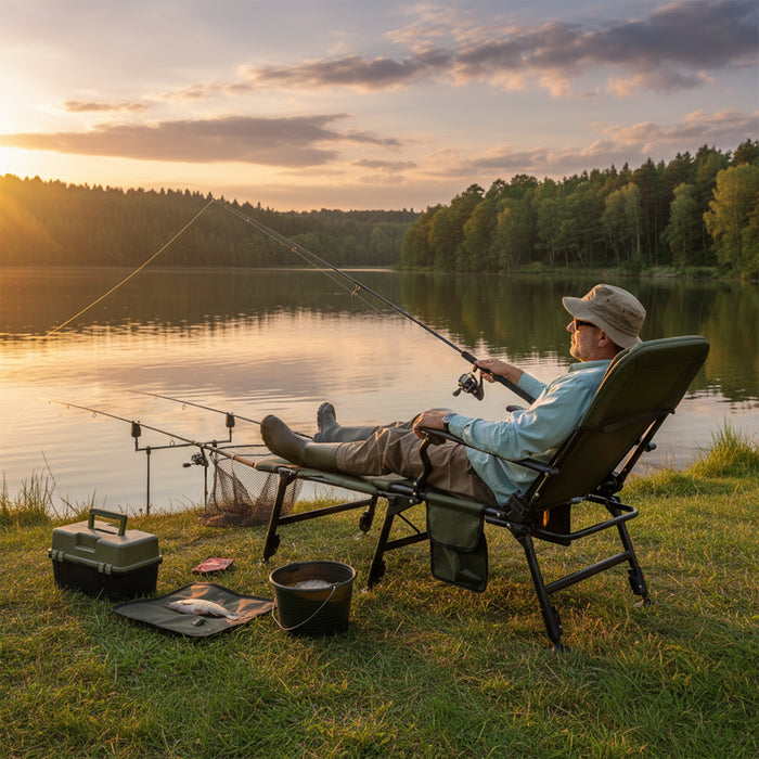 Oversized Foldable Fishing Chair for Adults All-Terrain Camping Chair-