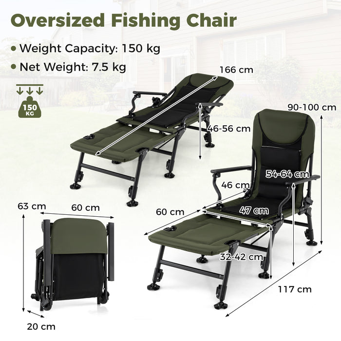 Oversized Foldable Fishing Chair for Adults All-Terrain Camping Chair-
