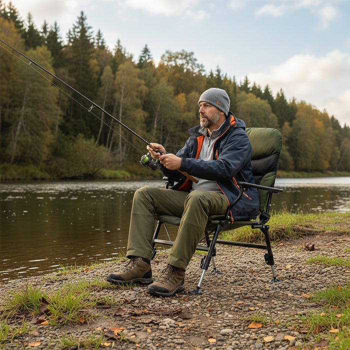Oversized Foldable Fishing Chair for Adults Heavy Duty All-Terrain Camping Chair-