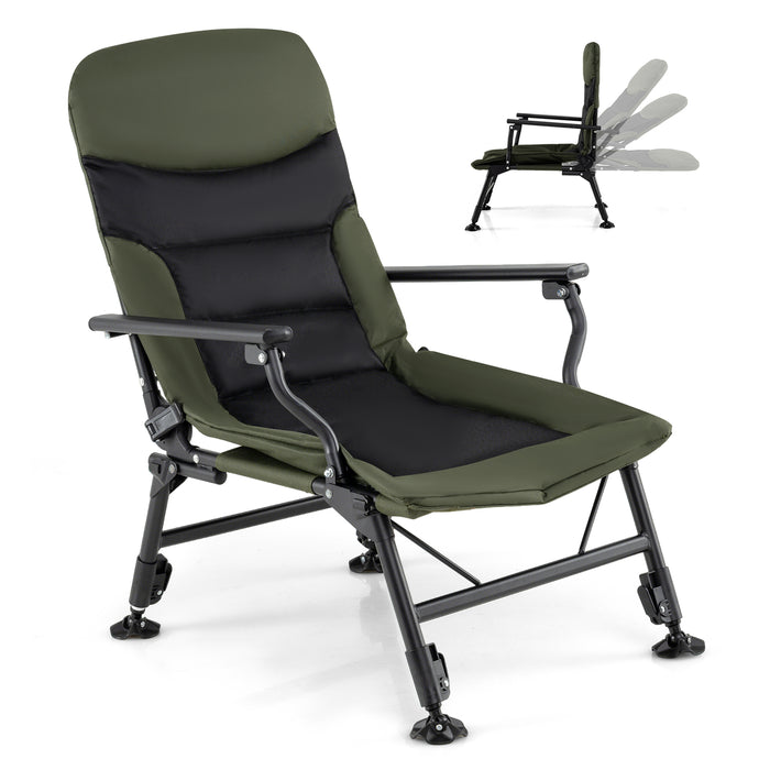 Oversized Foldable Fishing Chair for Adults Heavy Duty All-Terrain Camping Chair-