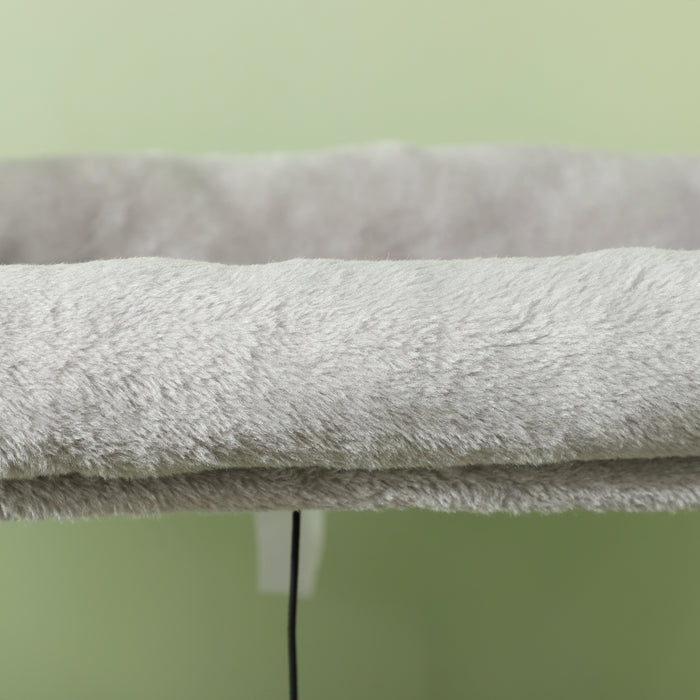 PawHut 132cm Cat Tree w/ Scratching Posts, Pad, Cat Bed, Cat House, Jumping Platform, Grooming Brush, Anti-Tip Kit, Light Grey
