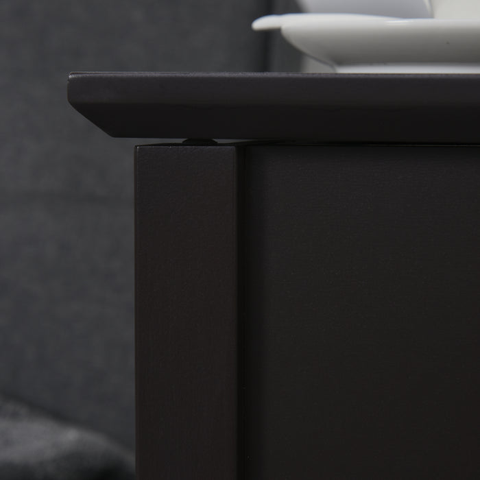 HOMCOM End Table, Narrow Side Table with Flip Top , Shelf, Dark Coffee