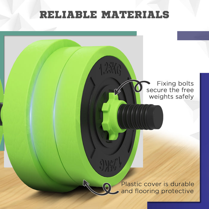 40kg 4-in-1 Adjustable Dumbbells - Converts to Barbell, Kettlebell, Push-Up Stand - Ideal for Full-Body Home Workouts & Strength Training