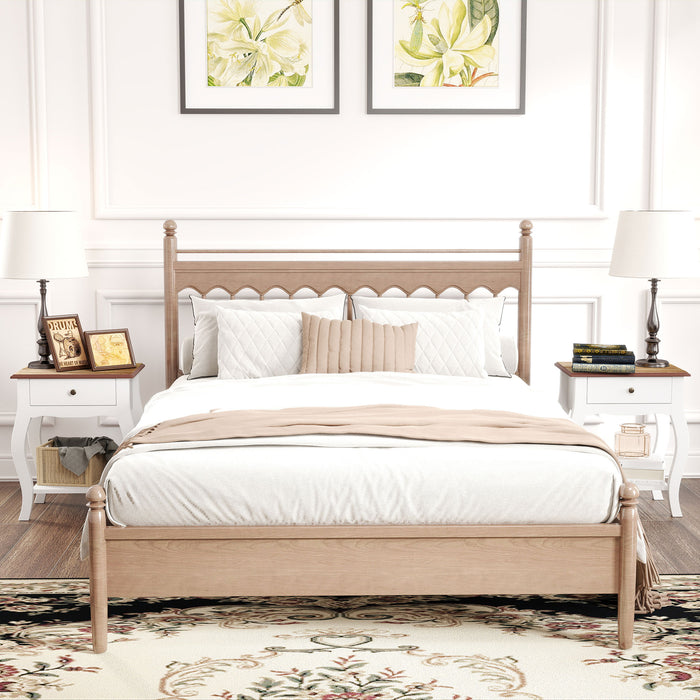 HOMCOM 2pcs Bedside Tables with Drawer, French Style Bedside Cabinets with Open Shelf for Bedroom, Living Room, White