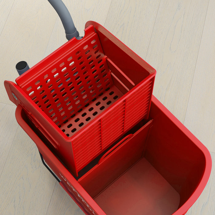 20L Mop Bucket with Wringer System - Portable Wheeled Floor Cleaning Solution with Dual Water Separation - Ideal for Efficient and Hygienic Home or Commercial Use