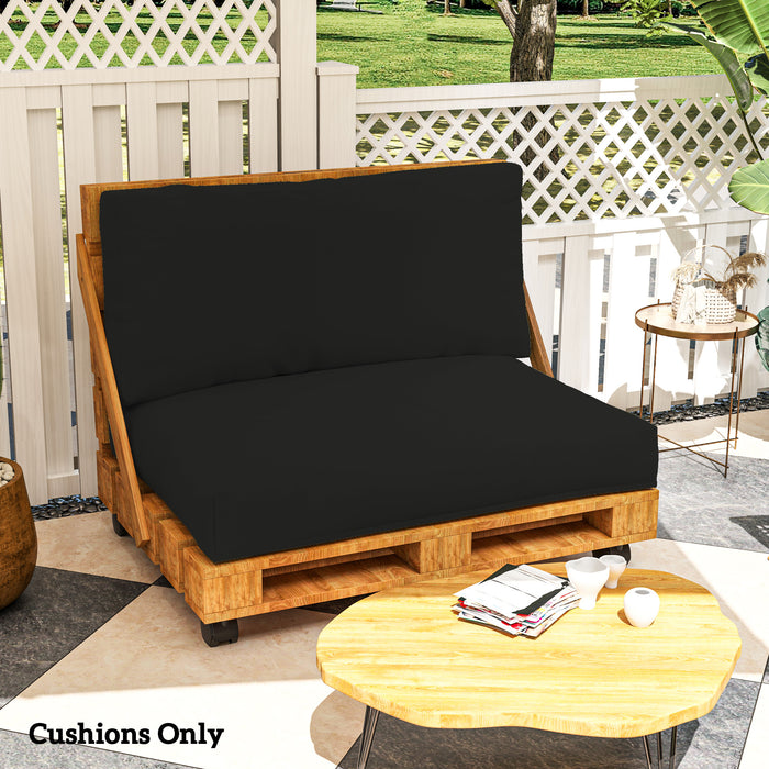 Outsunny 2 Seater Pallet Furniture Cushions Pallet Cushions, UPF20+ 220gsm Fabric, 20 cm Thick Outdoor Seat Pads, Black