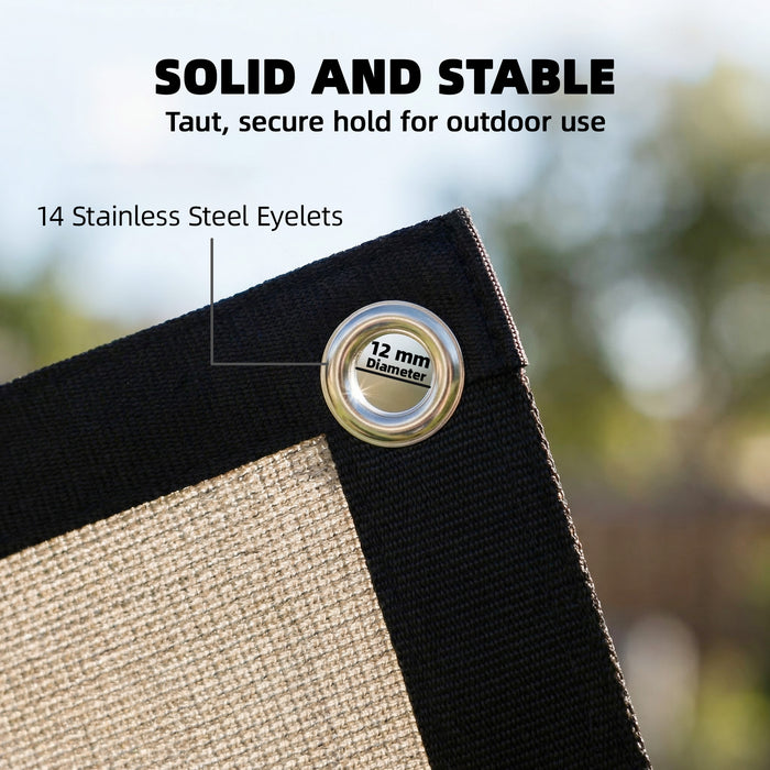 Outsunny Sun Shade Sail UV Protection Canopy with Stainless Steel Eyelets for Patio Garden 3 x 3.6 m Beige