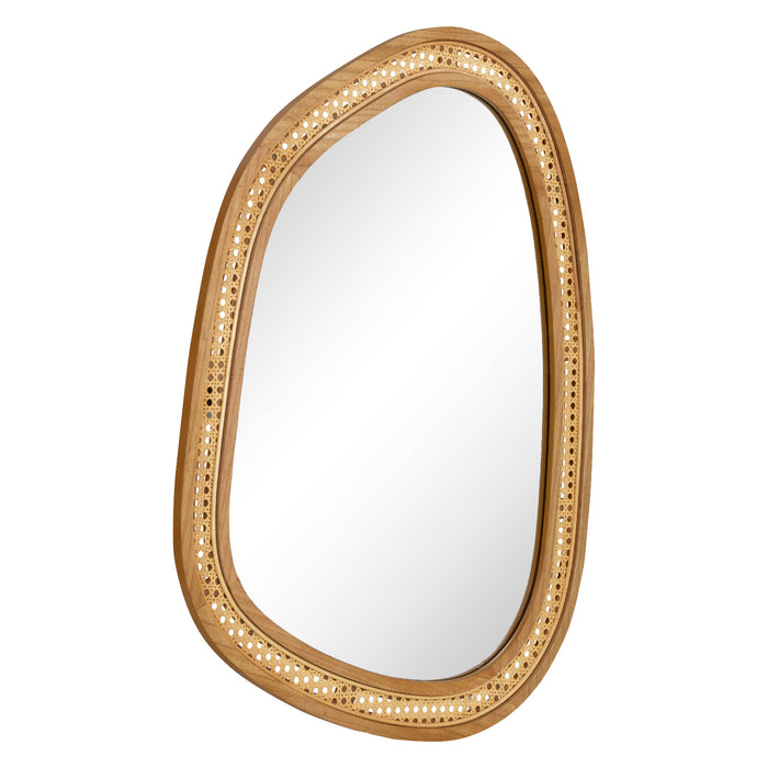 Irregular PVC Rattan Wall Mirror Boho Style Decorative Mirror-