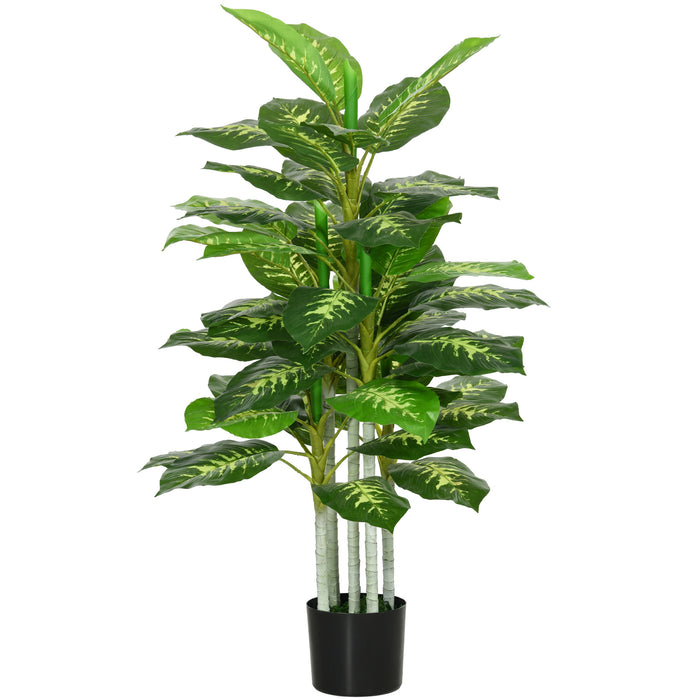 HOMCOM Artificial Evergreen Tree Fake Decorative Plant in Nursery Pot for Indoor Outdoor Decor, 120cm