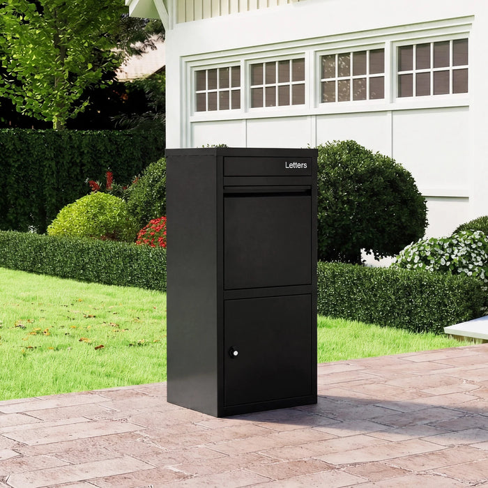 Package Delivery Box for Outside Large Galvanized Steel Parcel Mailbox with Anti-Theft Design-
