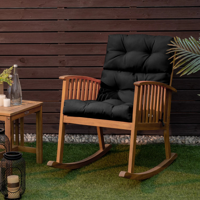 Patio Chair Seat Pads with Non-slip Rope Belts and Sun Protection for Indoor Outdoor Use-Beige