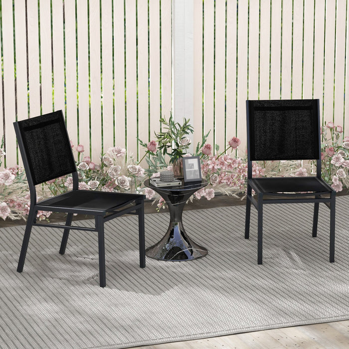 Patio Armless Chair with Breathable Seat and Backrest-1 Piece