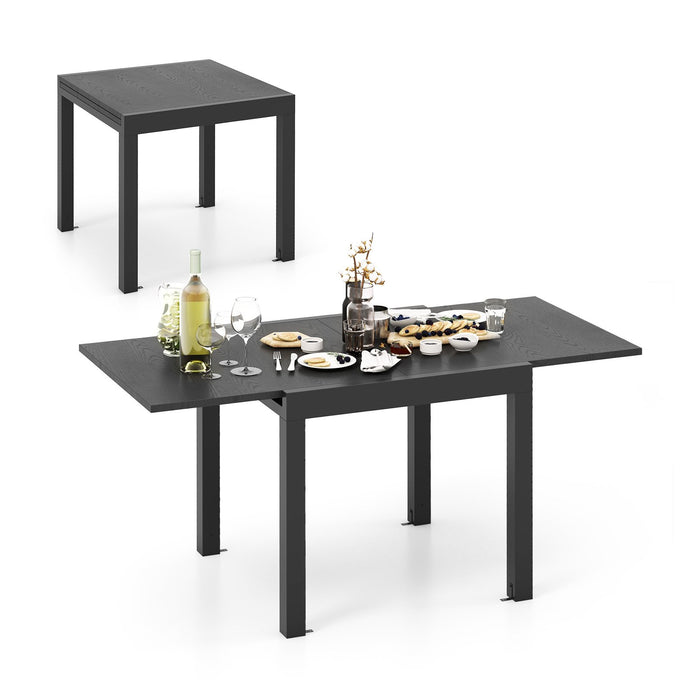 Patio Expandable Dining Table Rectangular Aluminum Dining Table for 4-6 Person-