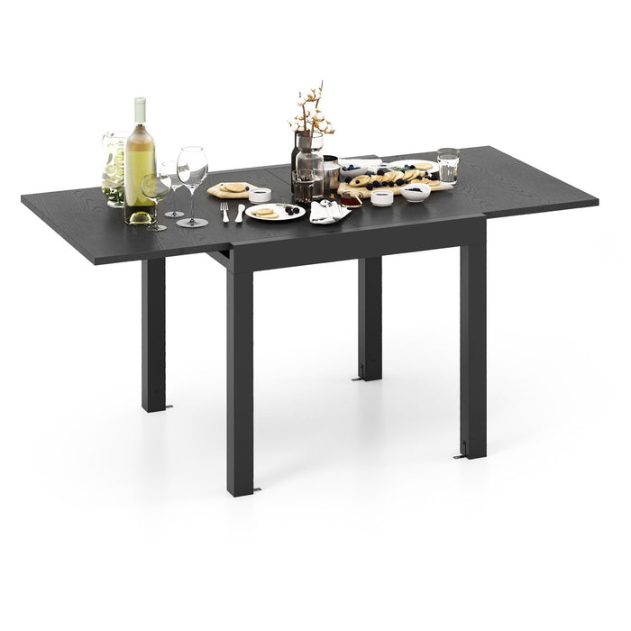 Patio Expandable Dining Table Rectangular Aluminum Dining Table for 4-6 Person-