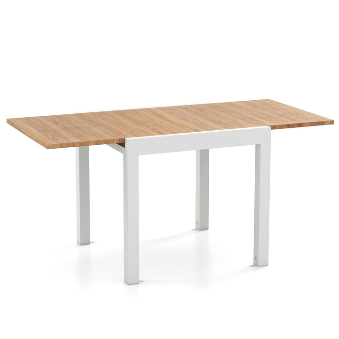 Patio Expandable Dining Table Rectangular Aluminum Dining Table for 4-6 Person-