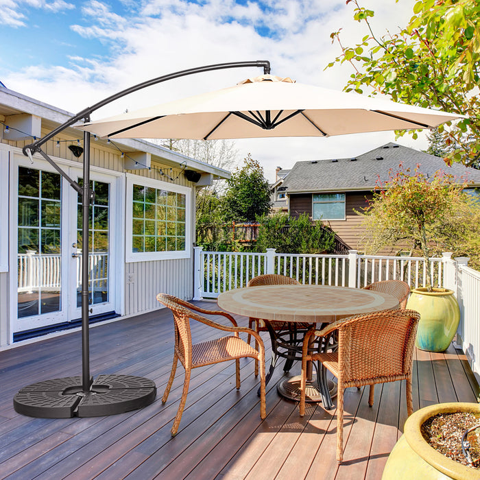 10 FT Patio Offset Umbrella - Cross Base, Crank Feature, Ideal for Garden, Poolside, Yard - Perfect Outdoor Shade Solution