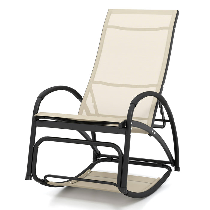 2-in-1 Outdoor Lounge Chair - 20° Rocking Angle Feature for Comfort and Relaxation - Perfect for Patio Use or Summer Getaways