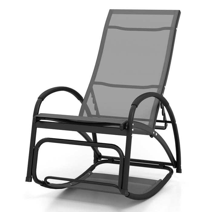 2-in-1 Outdoor Lounge Chair - 20° Rocking Angle Feature for Comfort and Relaxation - Perfect for Patio Use or Summer Getaways