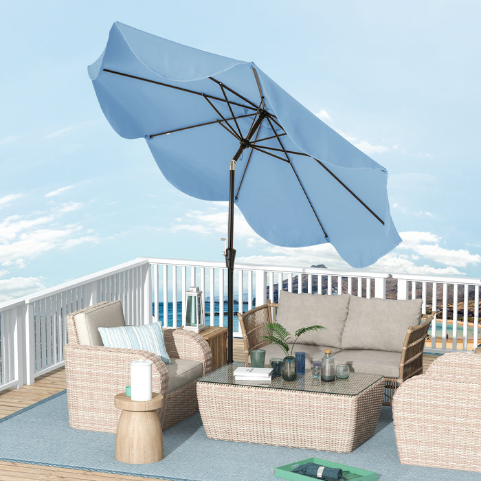 9 FT Patio Umbrella with Crank Handle and Push Button Tilt for Patio Garden Pool-
