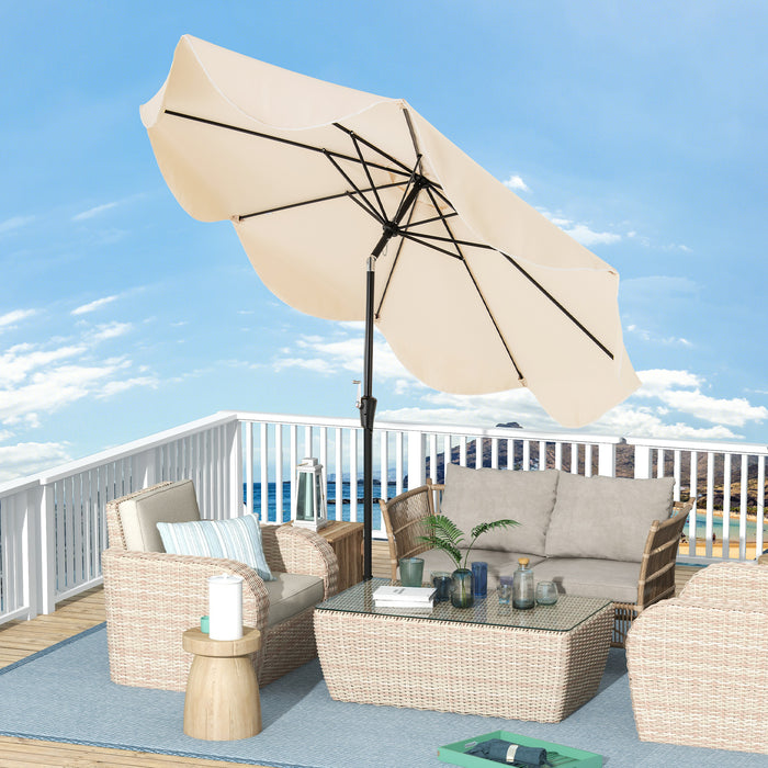 9 FT Patio Umbrella with Crank Handle and Push Button Tilt for Patio Garden Pool-