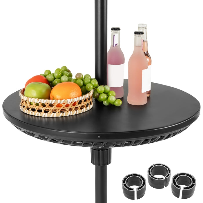 23” Patio Umbrella Table Tray Outdoor Round Adjustable Umbrella Table-