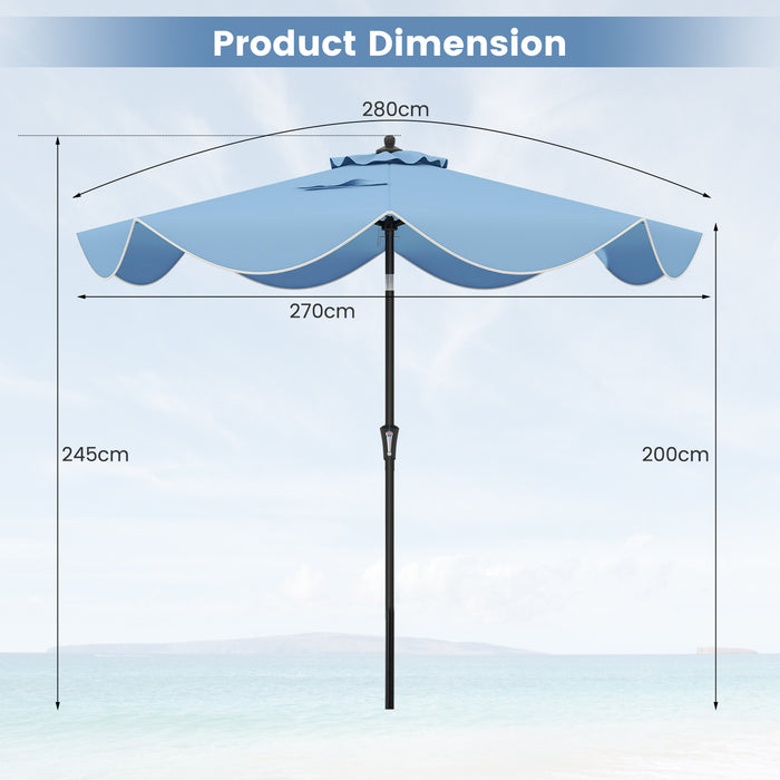 9 FT Patio Umbrella with Crank Handle and Push Button Tilt for Patio Garden Pool-