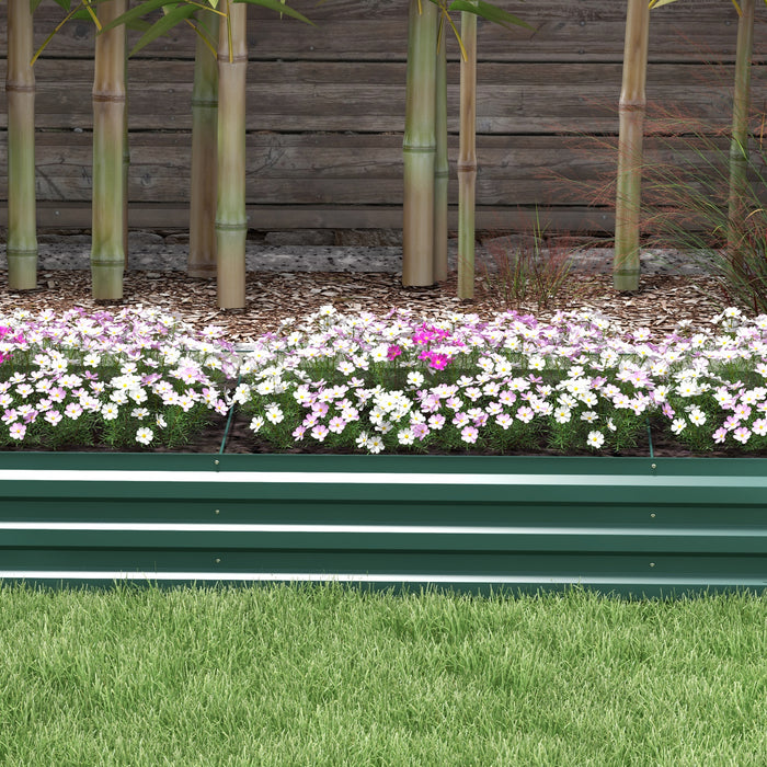 Outsunny 60 x 240cm Galvanised Steel Planter, with Open Bottom