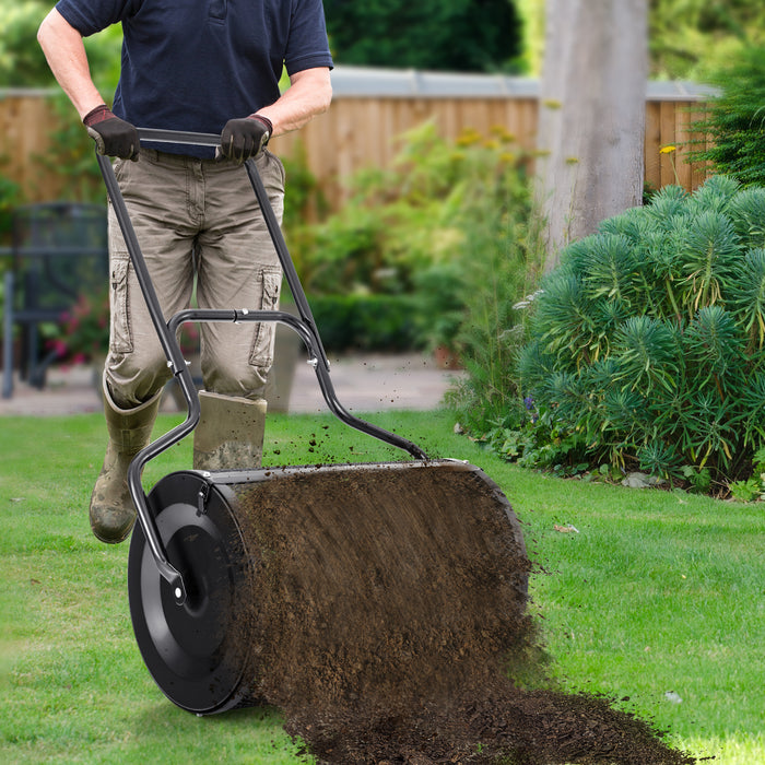 Peat Moss Spreader 68 cm - Upgraded with Side Latches and U-shape Handle - Ideal Garden Tool for Even Distribution