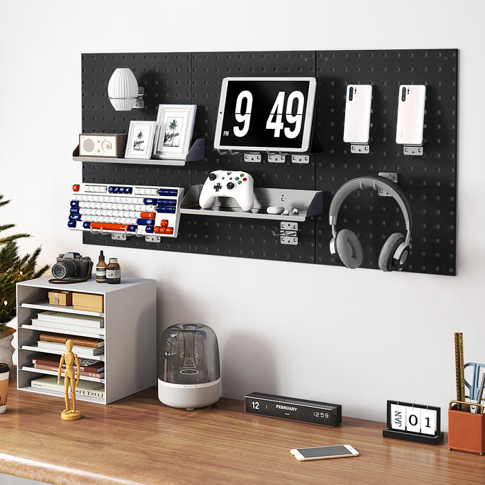 Wall-Mounted Pegboard Tool Organizing Kit with 28 PCS Hanging Accessories-