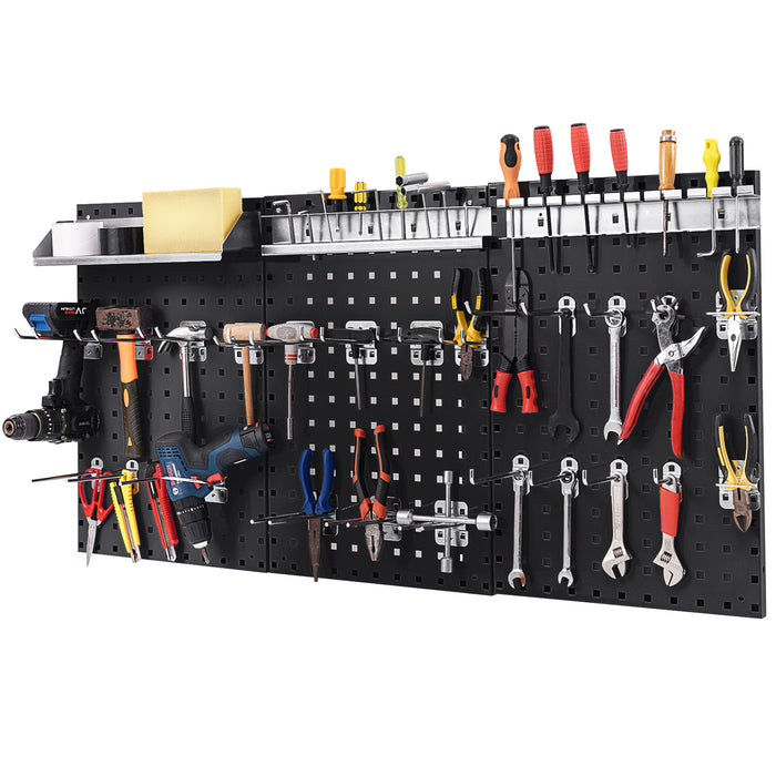 Wall-Mounted Pegboard Tool Organizing Kit with 28 PCS Hanging Accessories-