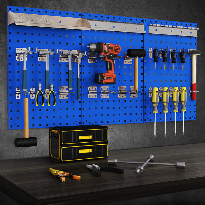 Wall-Mounted Pegboard Tool Organizing Kit with 28 PCS Hanging Accessories-