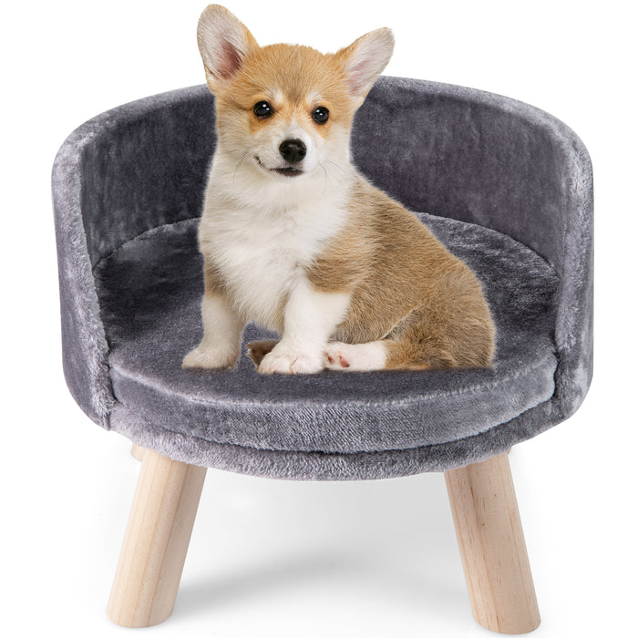 Pet Bed Sofa Wooden Couch with Removable and Washable Cushion-