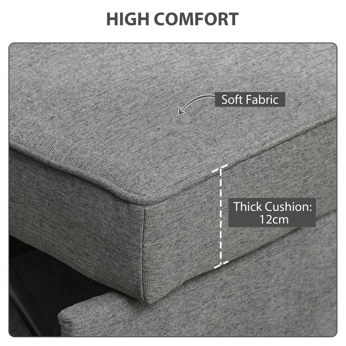 HOMCOM Double Sofa Bed Click Clack Sofa Bed Pull Out Bed with Adjustable Backrest for Living Room and Bedroom Grey