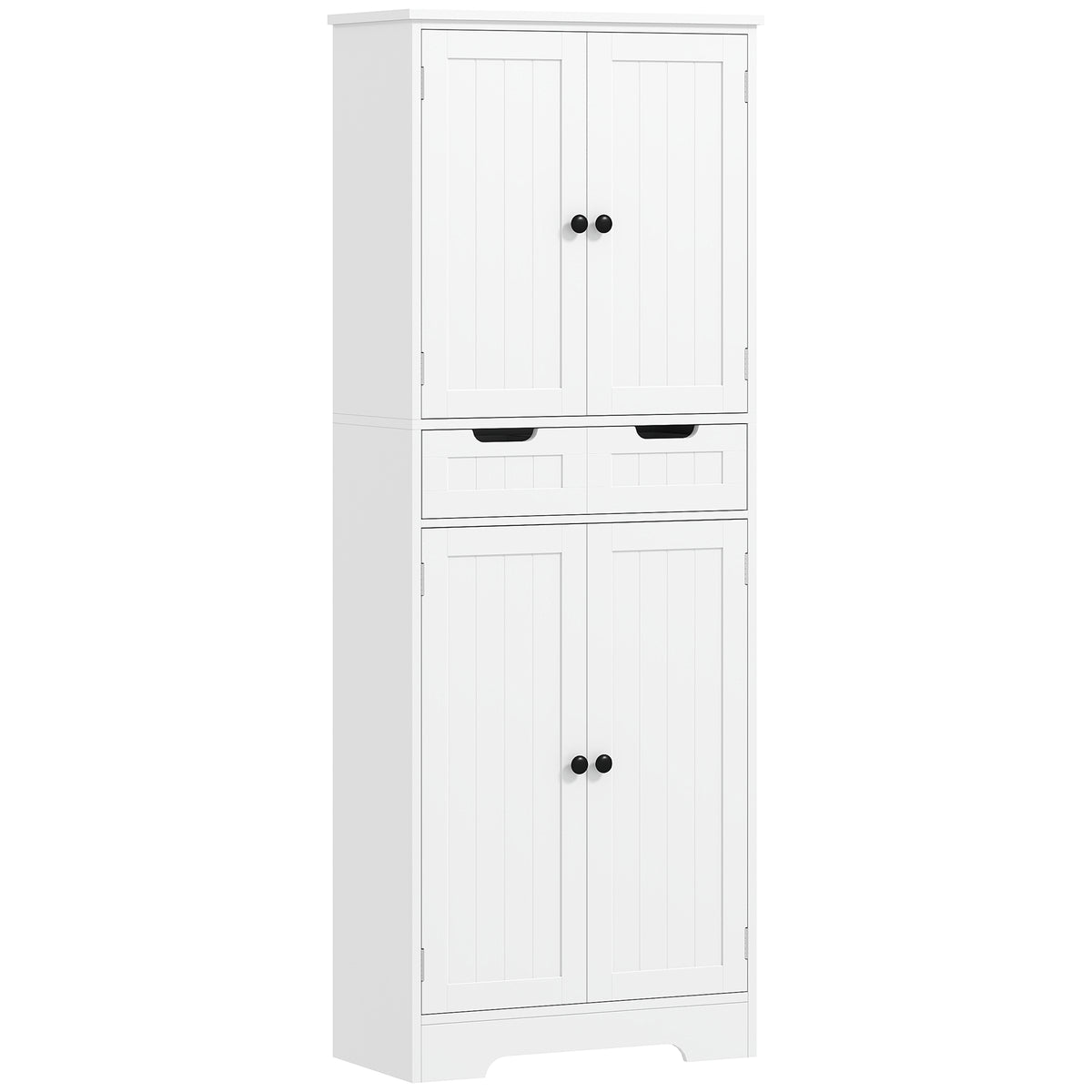 HOMCOM Tall Bathroom Cabinet, Freestanding Bathroom Storage Cabinet with Drawer, Shelves and Doors, 60 x 30 x 160 cm, White