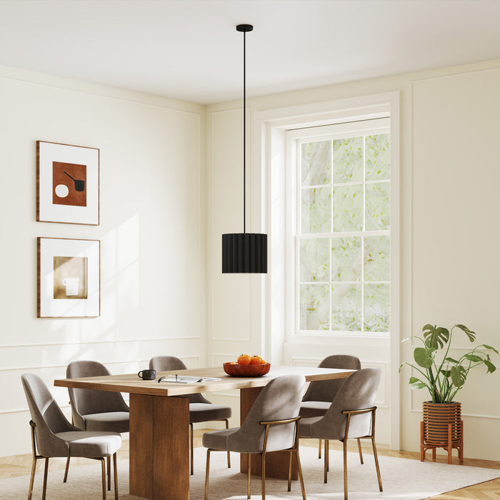 HOMCOM Linen Pendant Light, Modern Wave Ceiling Light Shade, E27 Lampshade for Living Room, Bedroom, Kitchen, Hallway, Black