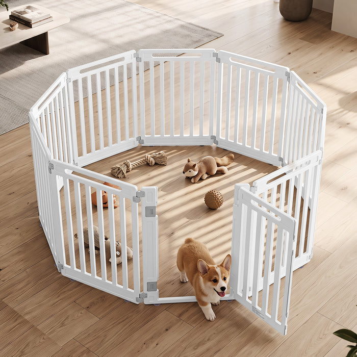Plastic Pet Fence with Door Lock for Small Medium Dogs Puppy-