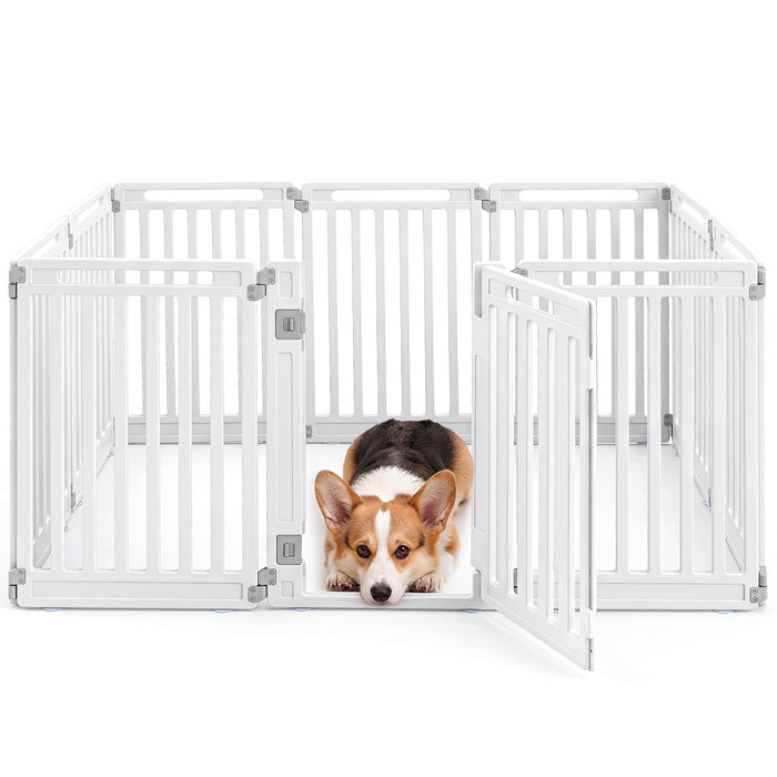 Plastic Pet Fence with Door Lock for Small Medium Dogs Puppy-