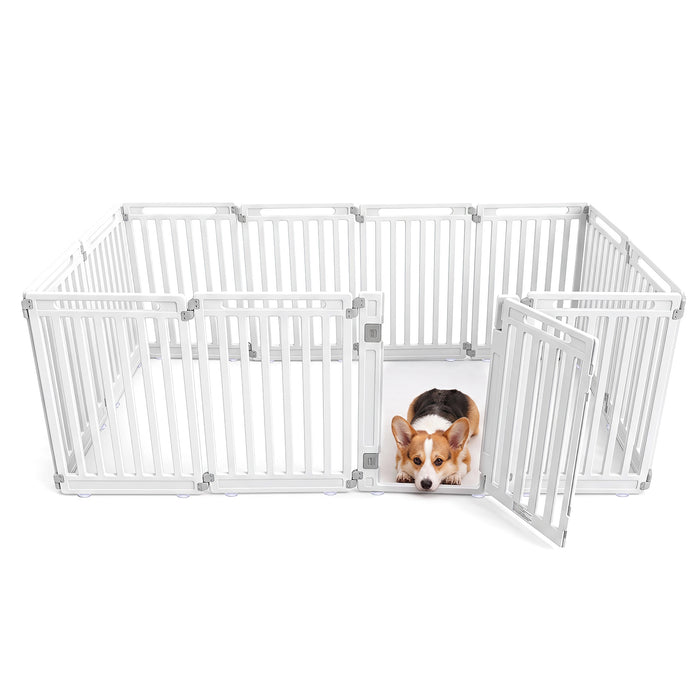 Plastic Pet Fence with Door Lock for Small Medium Dogs Puppy-