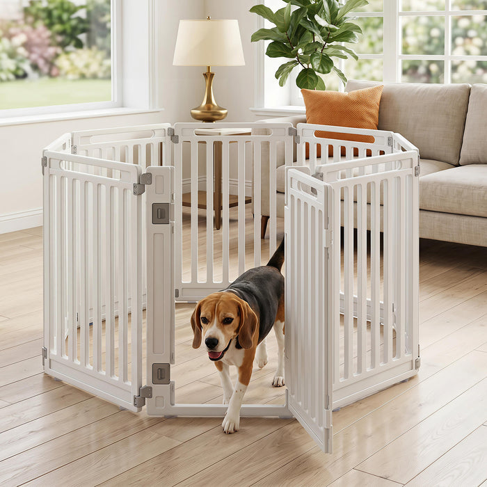 Plastic Pet Fence with Door Lock for Small Medium Dogs Puppy-