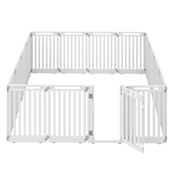 Plastic Pet Fence with Door Lock for Small Medium Dogs Puppy-