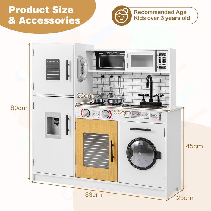 Play Kitchen Toy Set with Oven and Washing Machine for Aged 3+ Years Old-